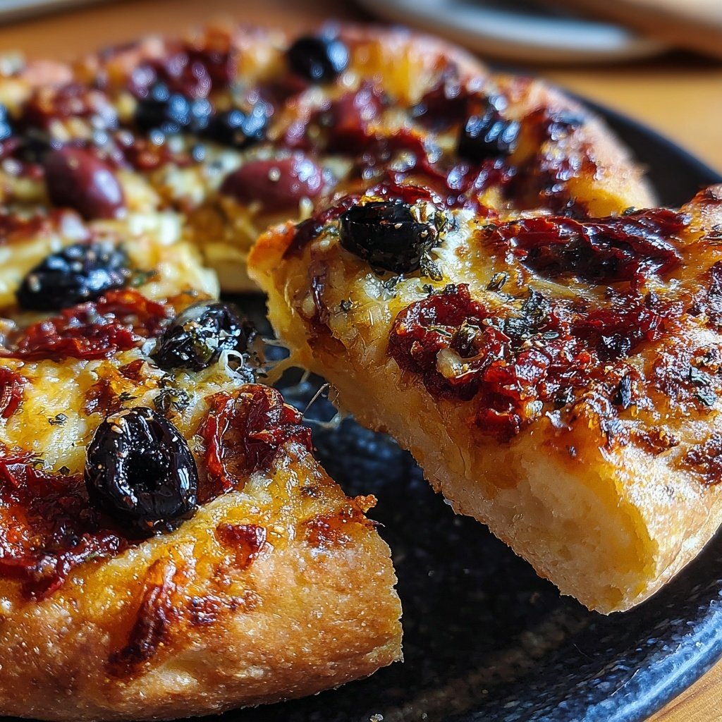 Pizza mit Oliven und Kapern