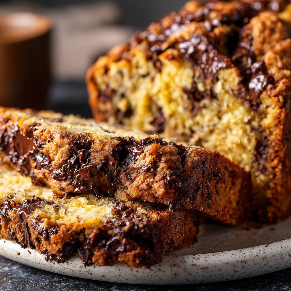 Bananenbrot mit Zartbitterschokolade und Orange