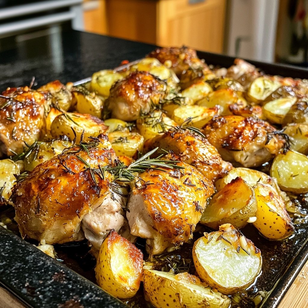 Hähnchen-Rosmarinkartoffel-Blech