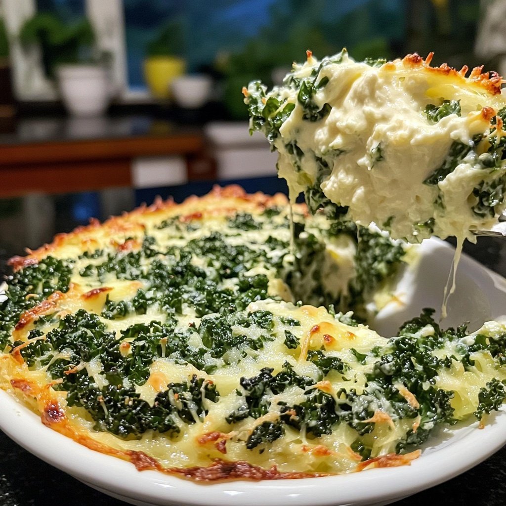 Grünkohlauflauf mit Frischkäse – eiweißreiches Low-Carb-Rezept