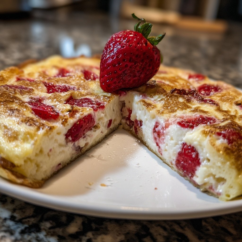 Pfannkuchen mit Quark und Erdbeeren