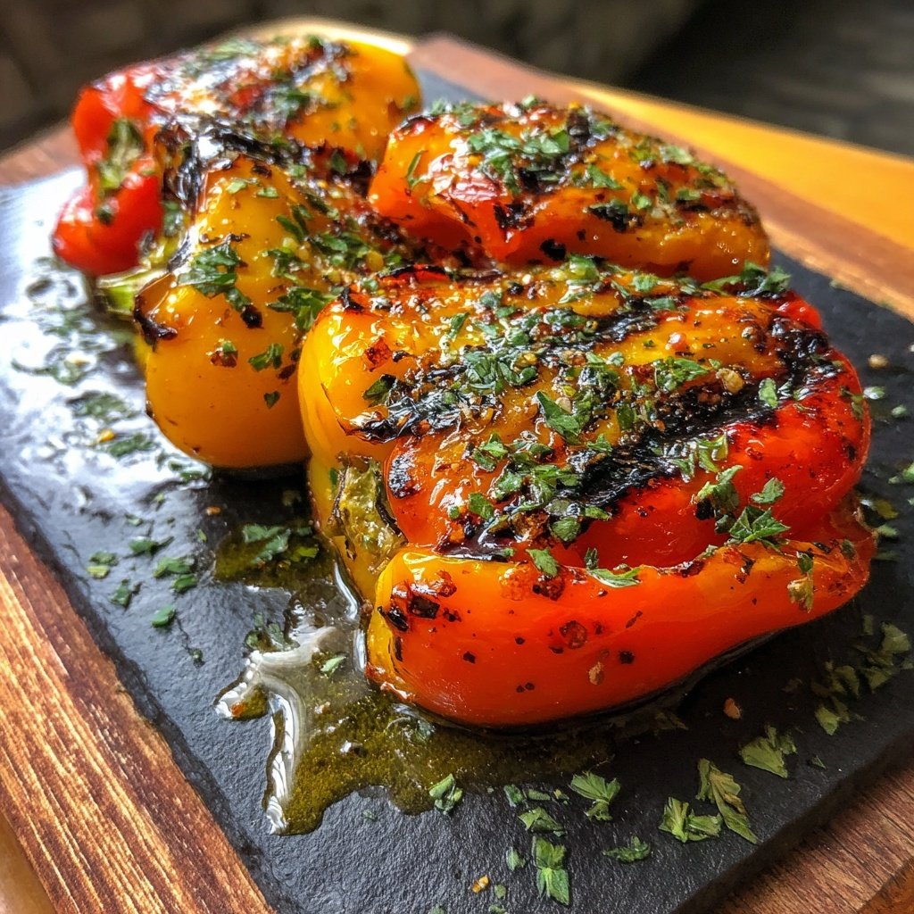 Gegrillte Paprika Mit Knoblauch